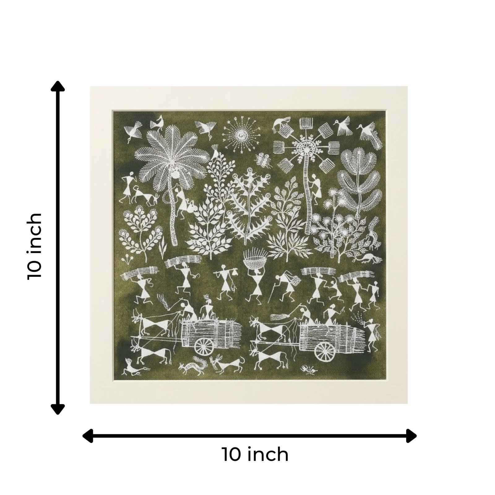Handmade Warli Painting - Tribal Harvest Thumbnail 3