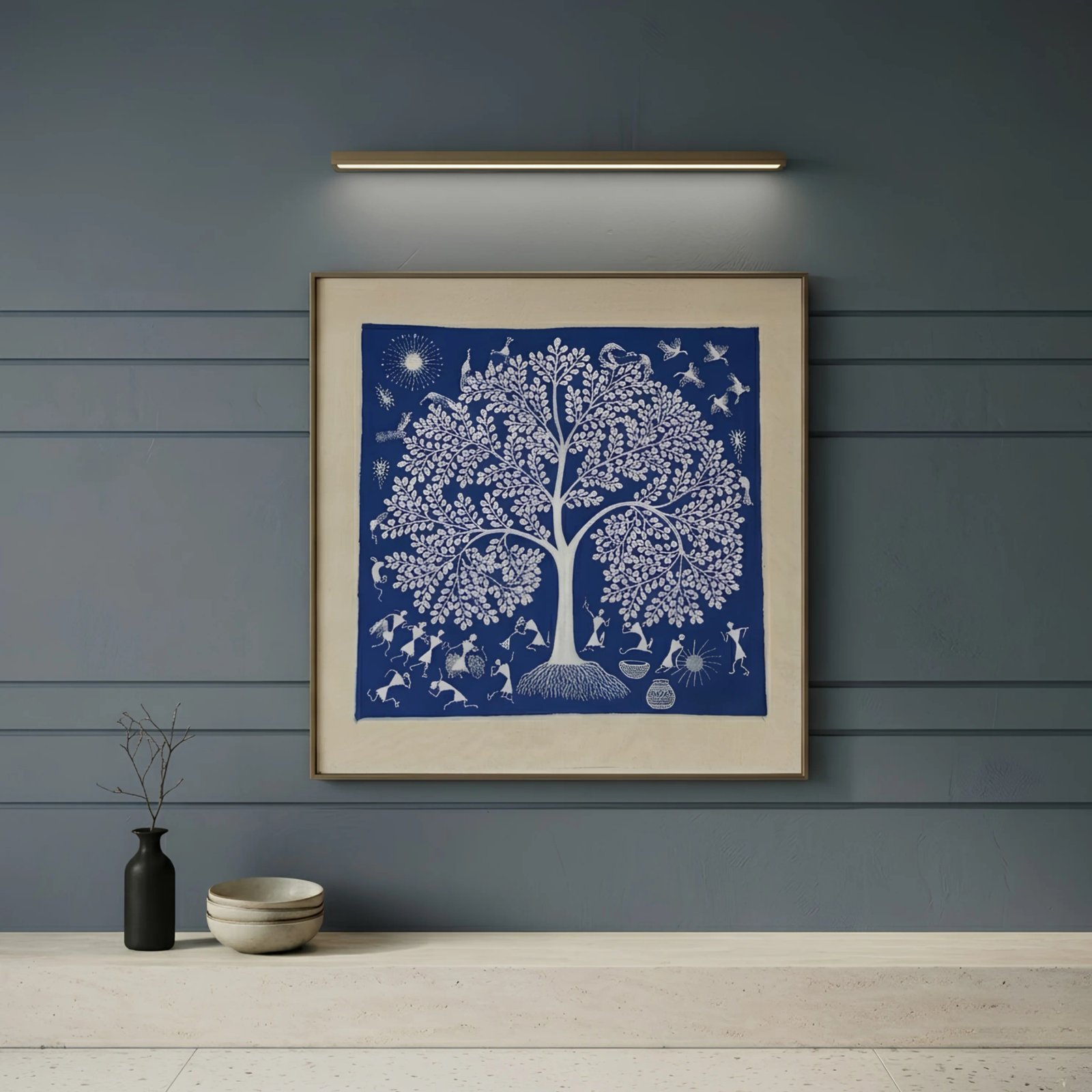 Handmade Warli Painting - Tree of Life Thumbnail 2