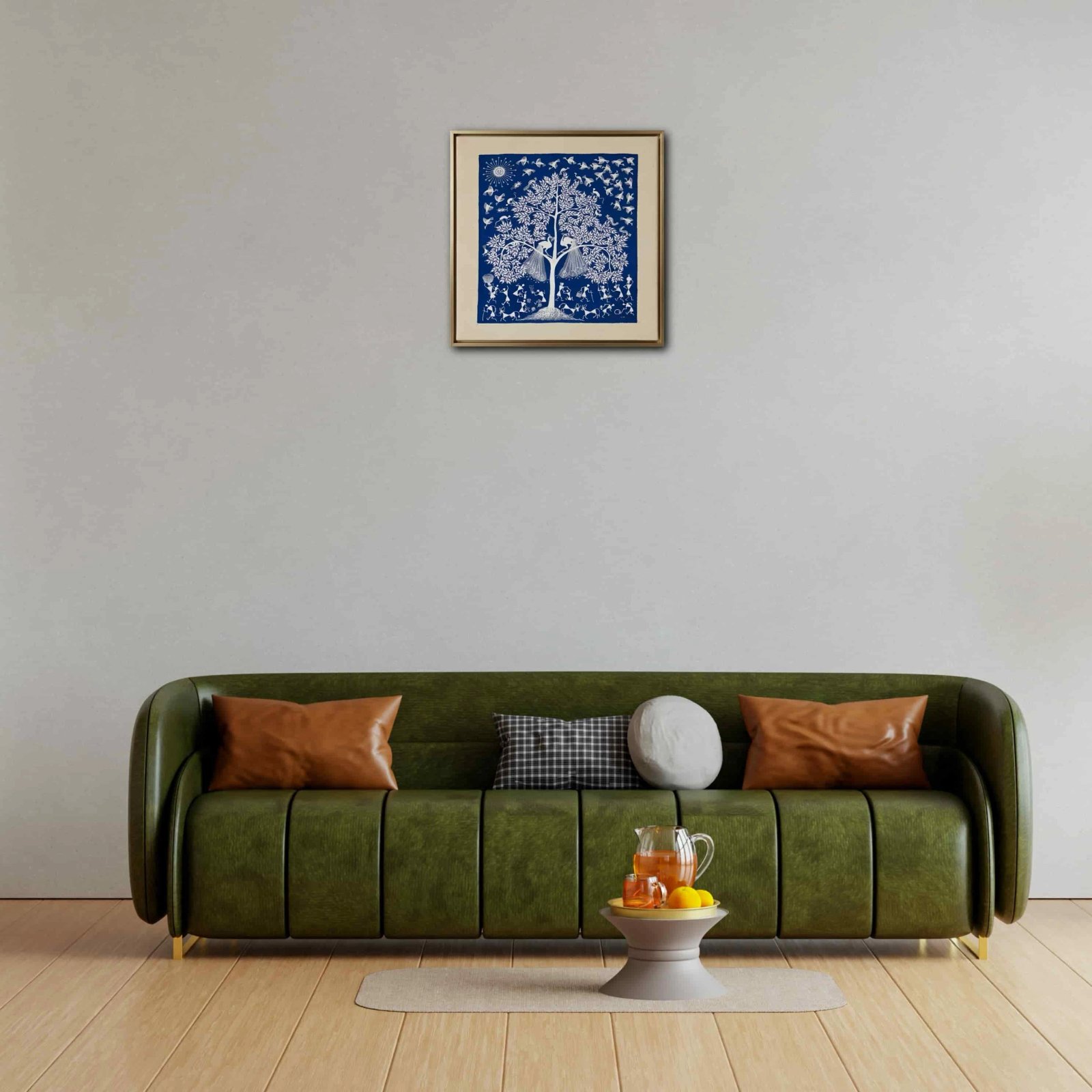 Handcrafted Indigo Blue Warli Painting Thumbnail 2