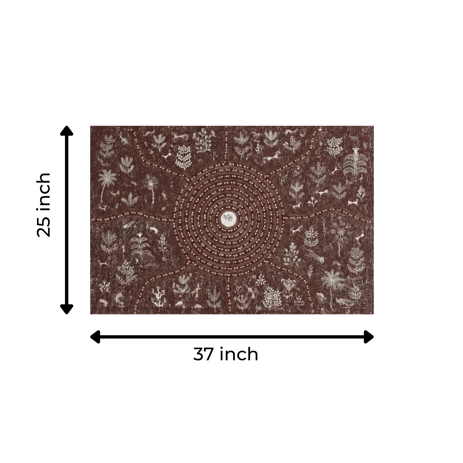 Authentic Warli Sacred Spiral & Jungle Forest Painting Thumbnail 3