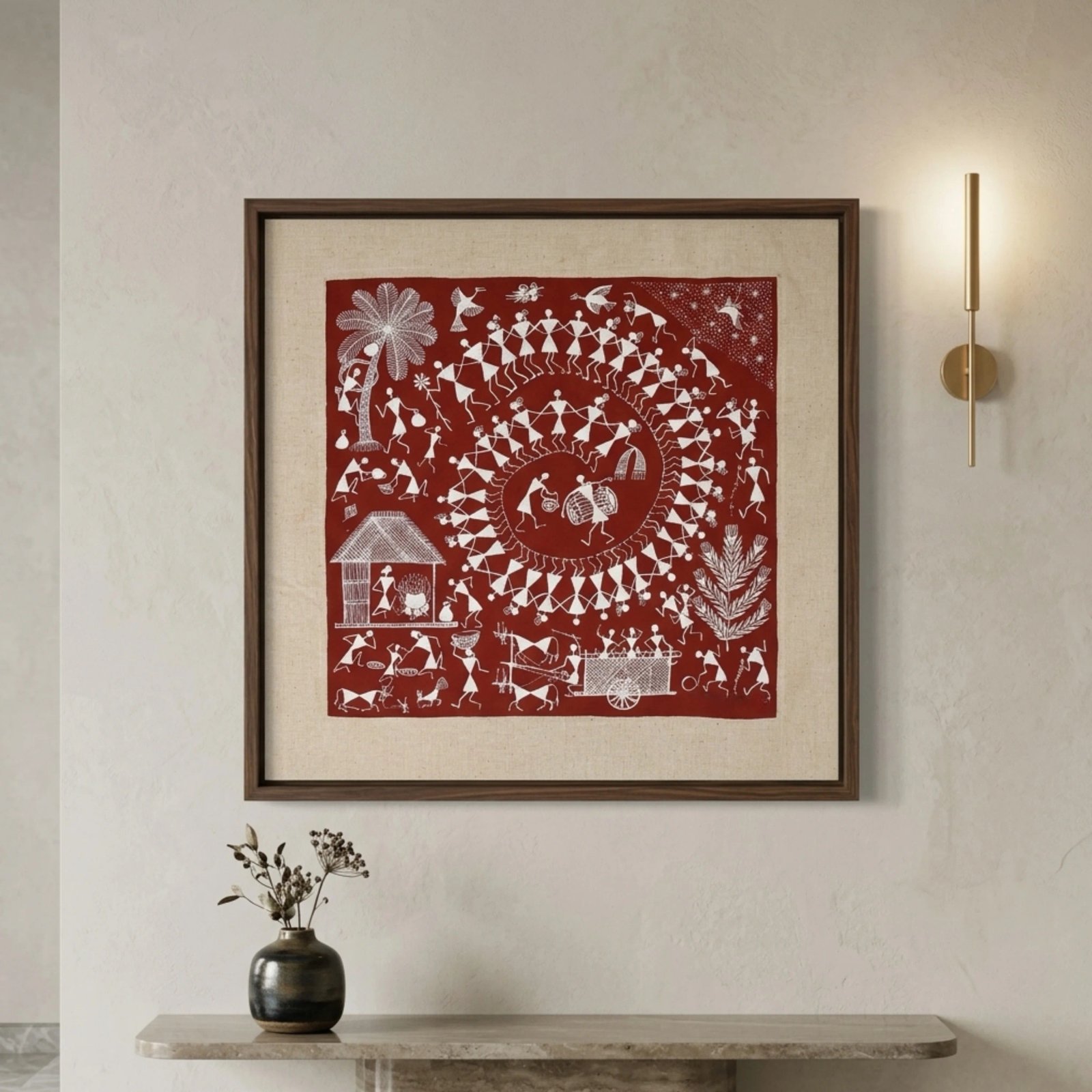 Tribal Celebration – Village Dance Folk Art Painting Thumbnail 2