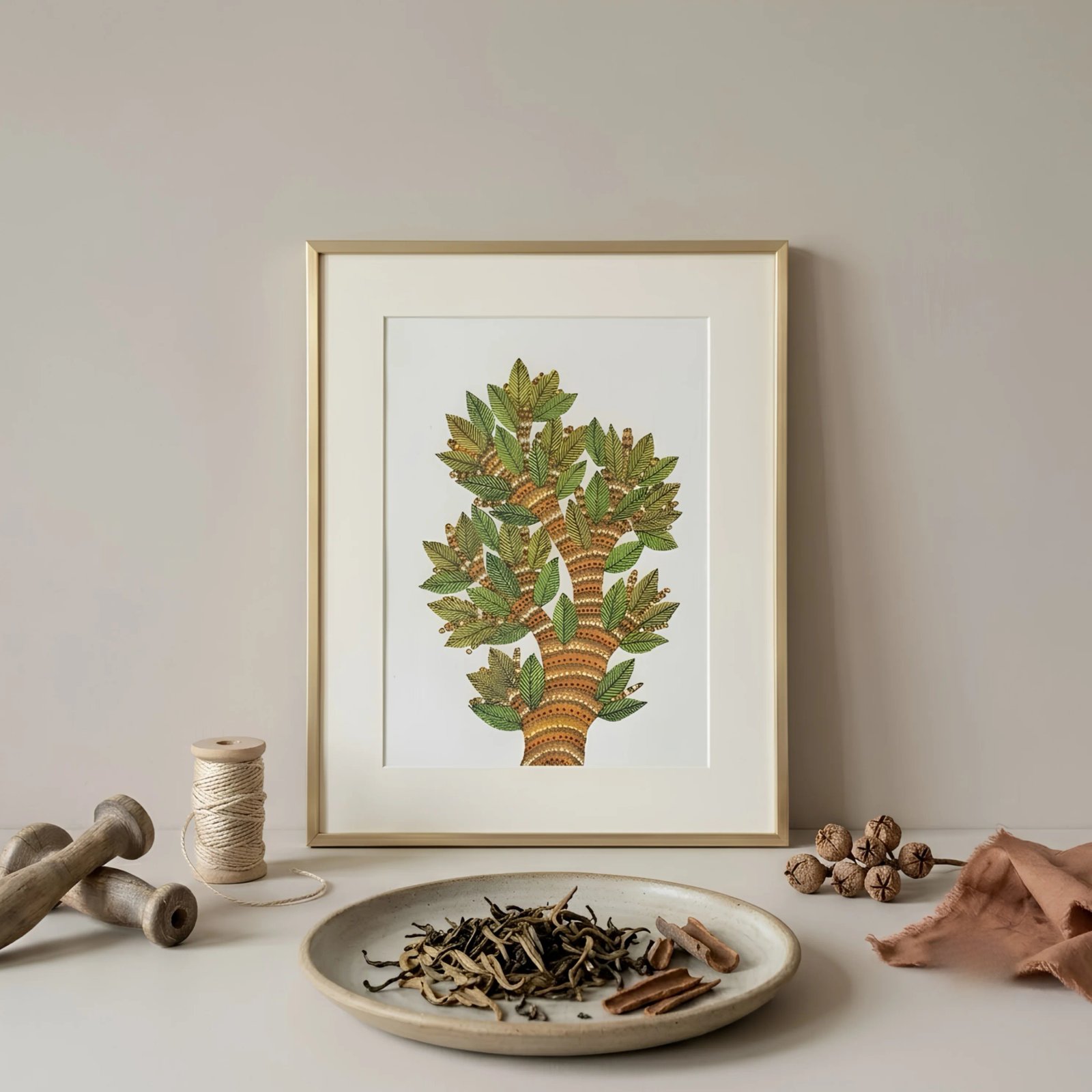 Original Gond Tribal Painting – The Sacred Tree of Life Thumbnail 2