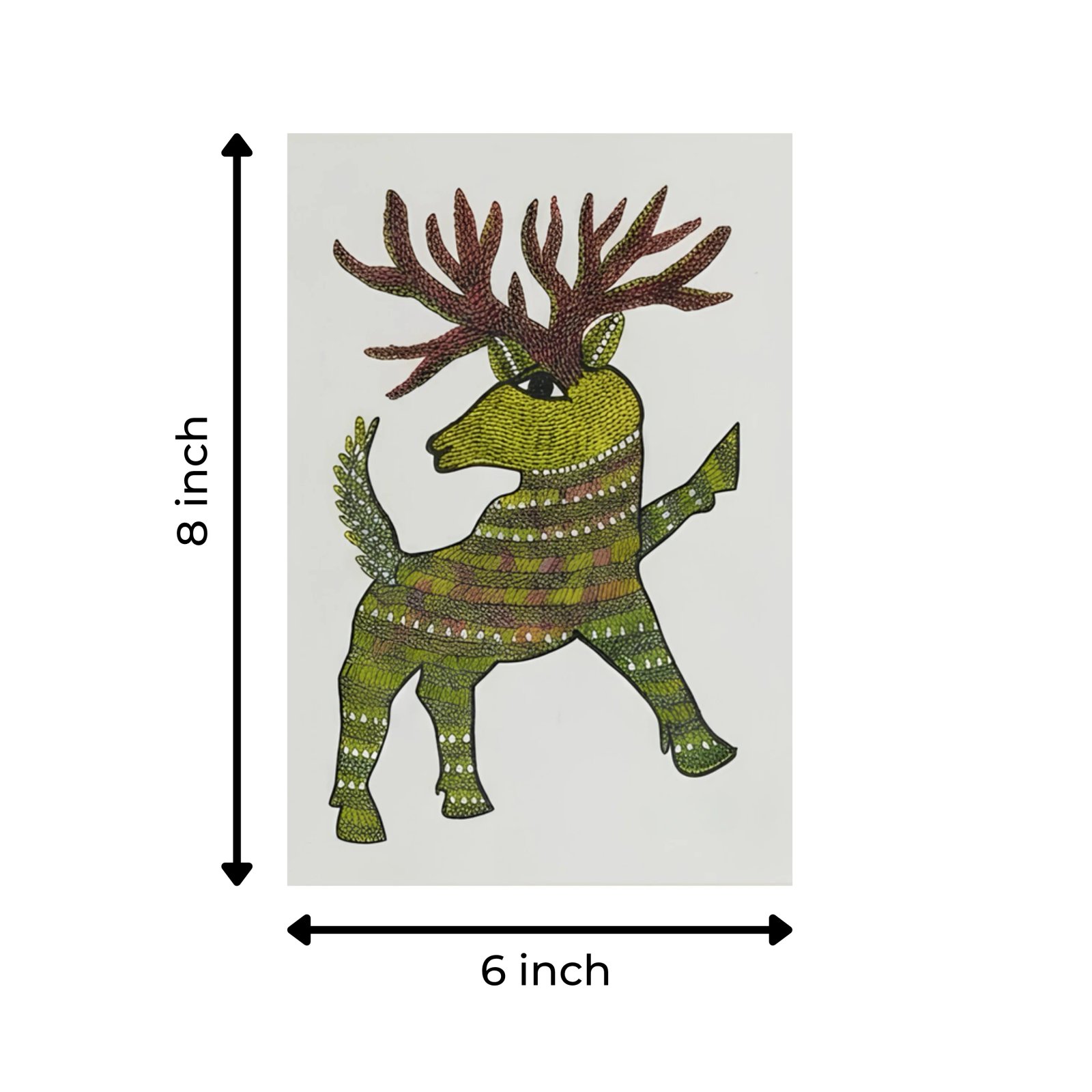 Handpainted Gond Art Forest Creature Painting Thumbnail 3