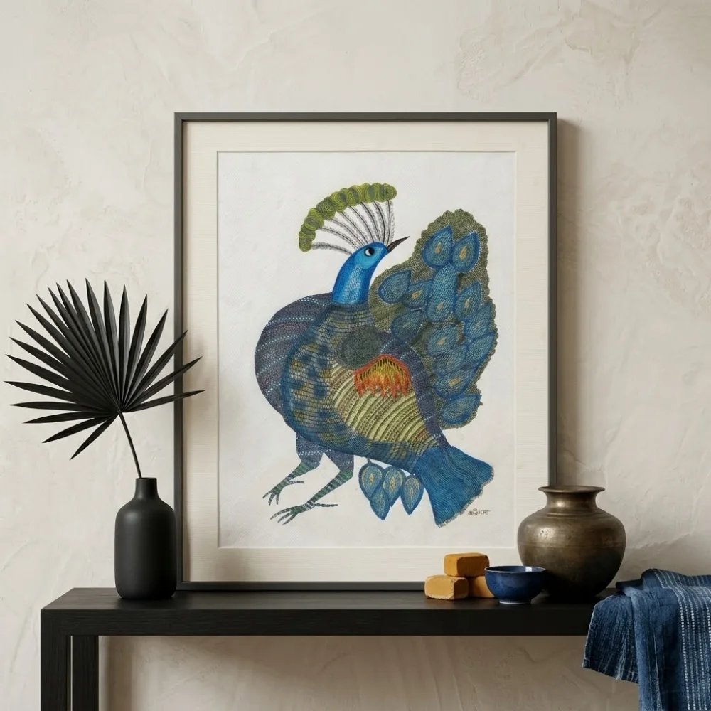 The Royal Blue Peacock in Full Plumage Thumbnail 2