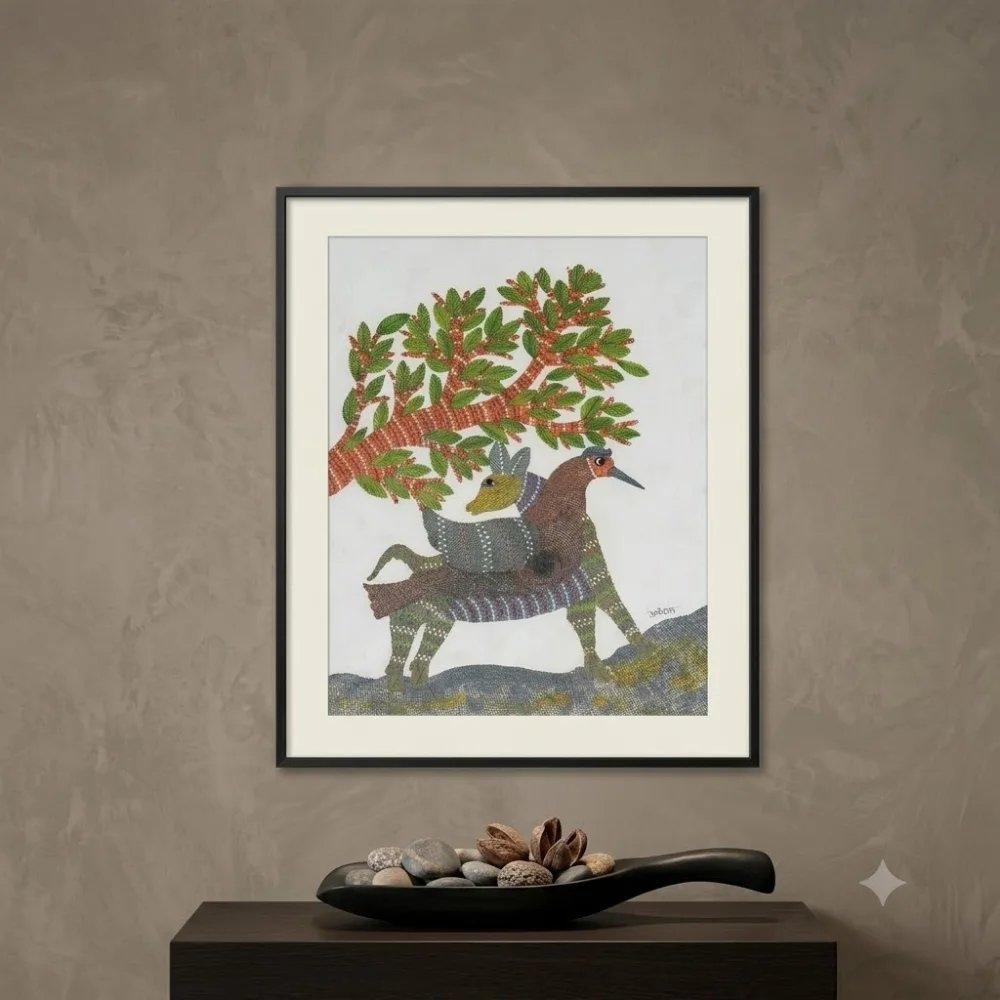 The Mythological Hybrid Forest Stag and Celestial Bird Thumbnail 2
