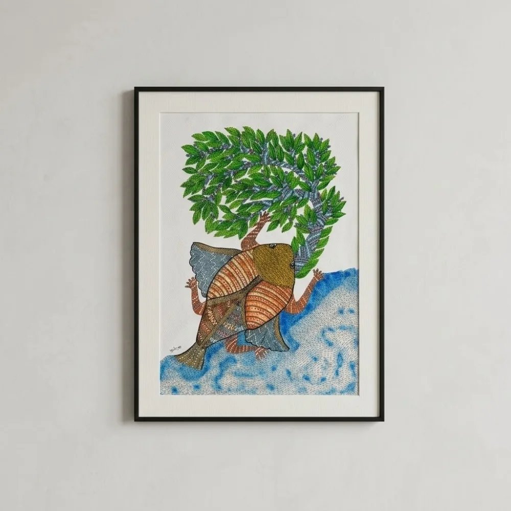 The Mythical Great Fish Emerging by the Sacred Tree Thumbnail 1
