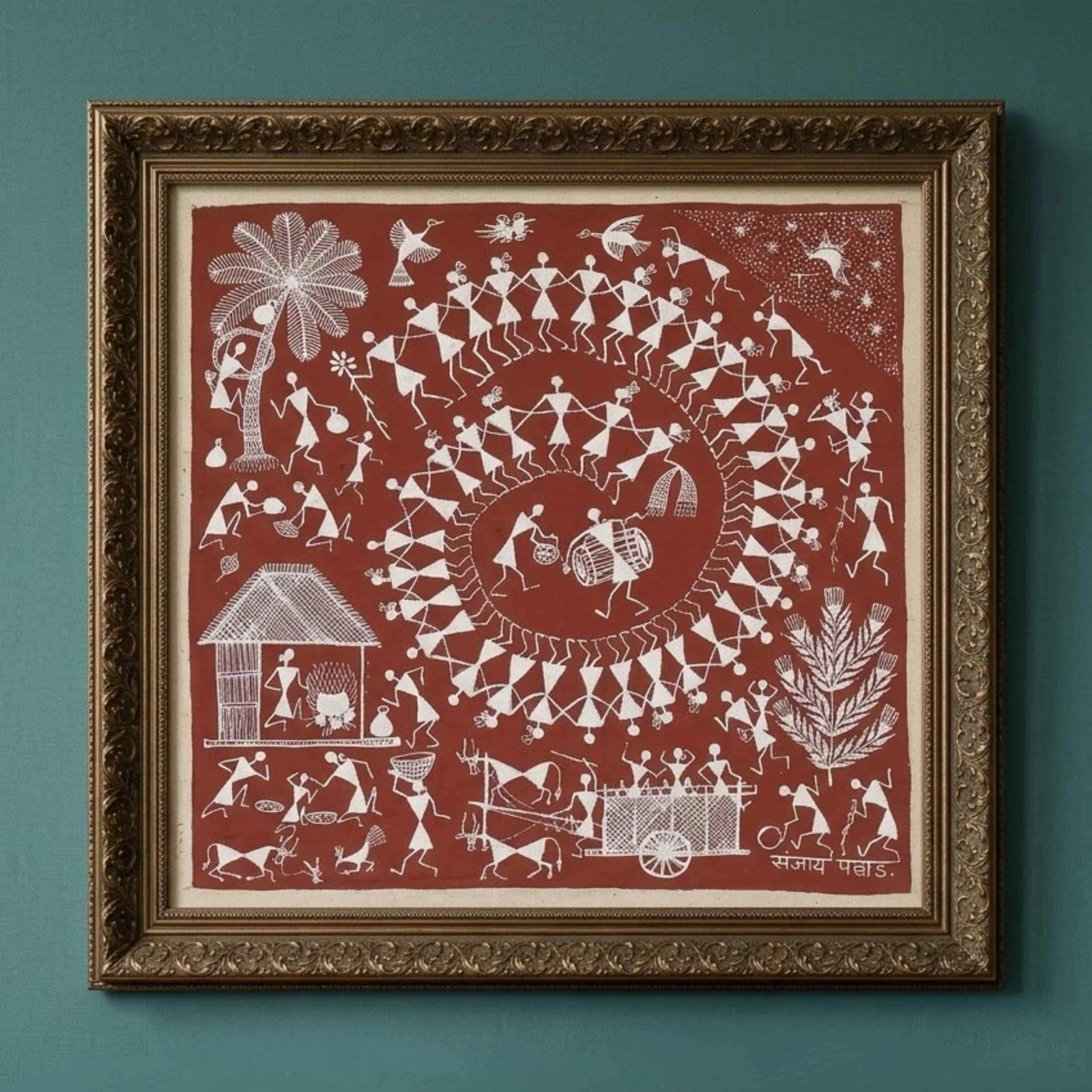 Tribal Celebration – Village Dance Folk Art Painting