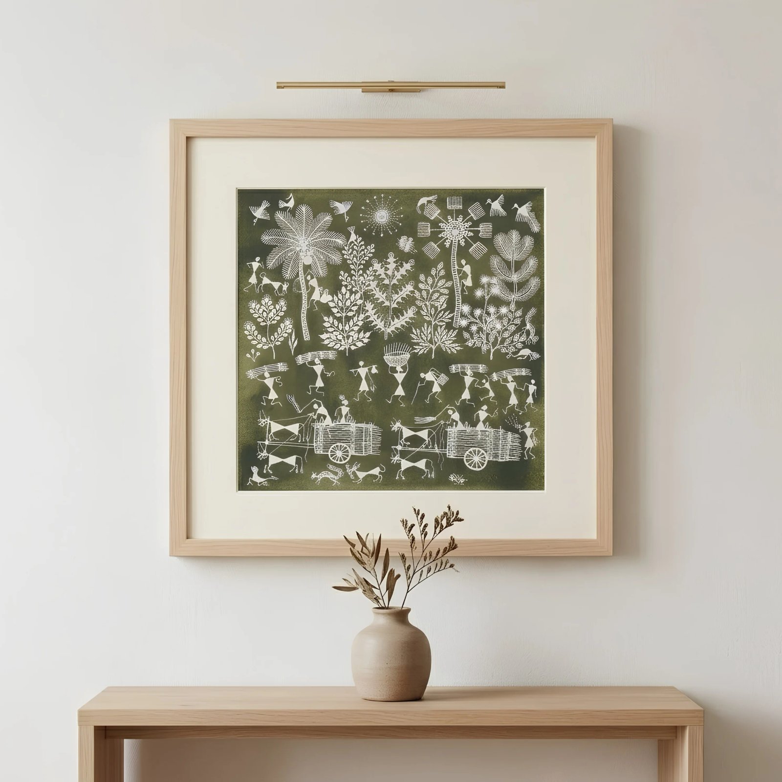 Handmade Warli Painting - Tribal Harvest alternate view