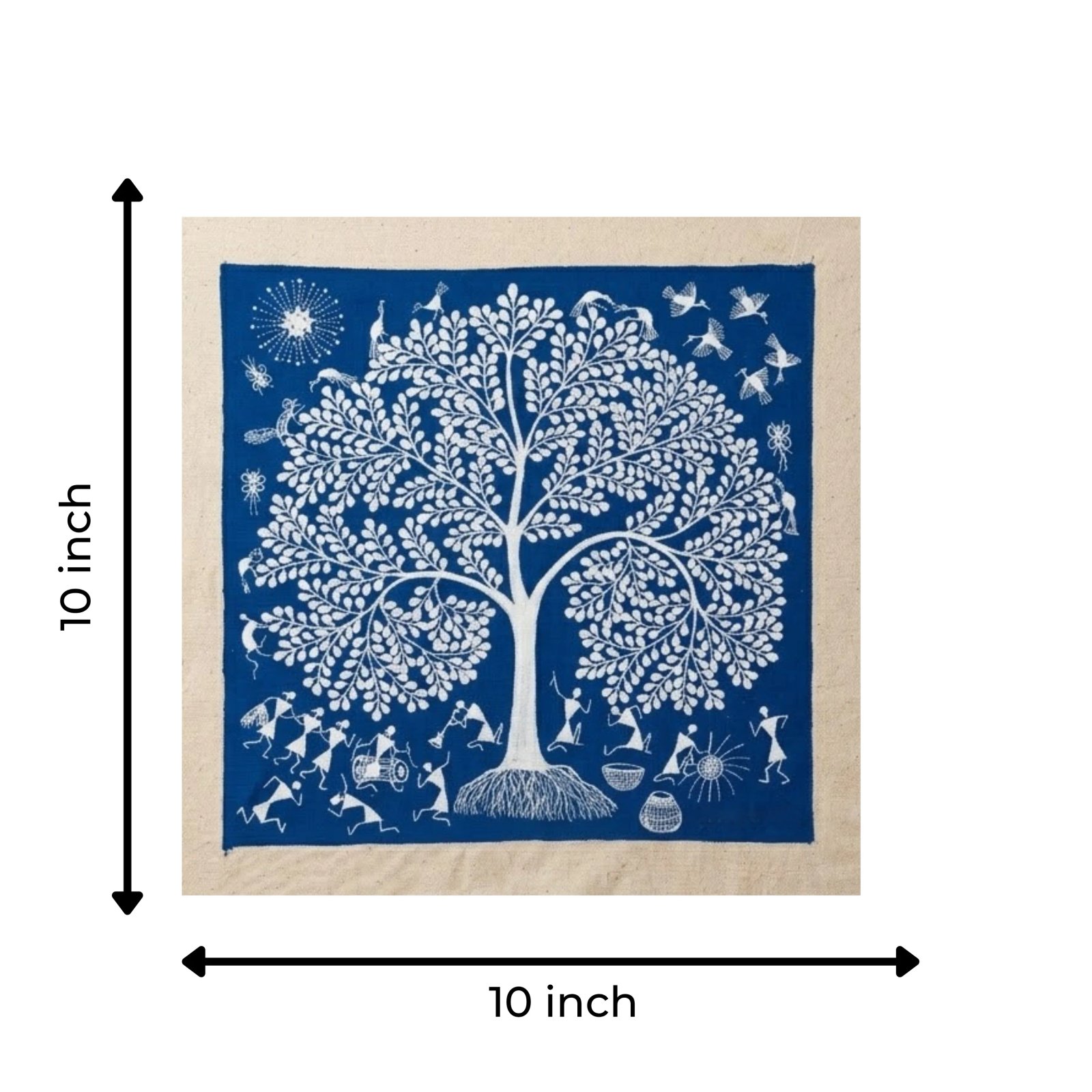 Handmade Warli Painting - Tree of Life Thumbnail 3