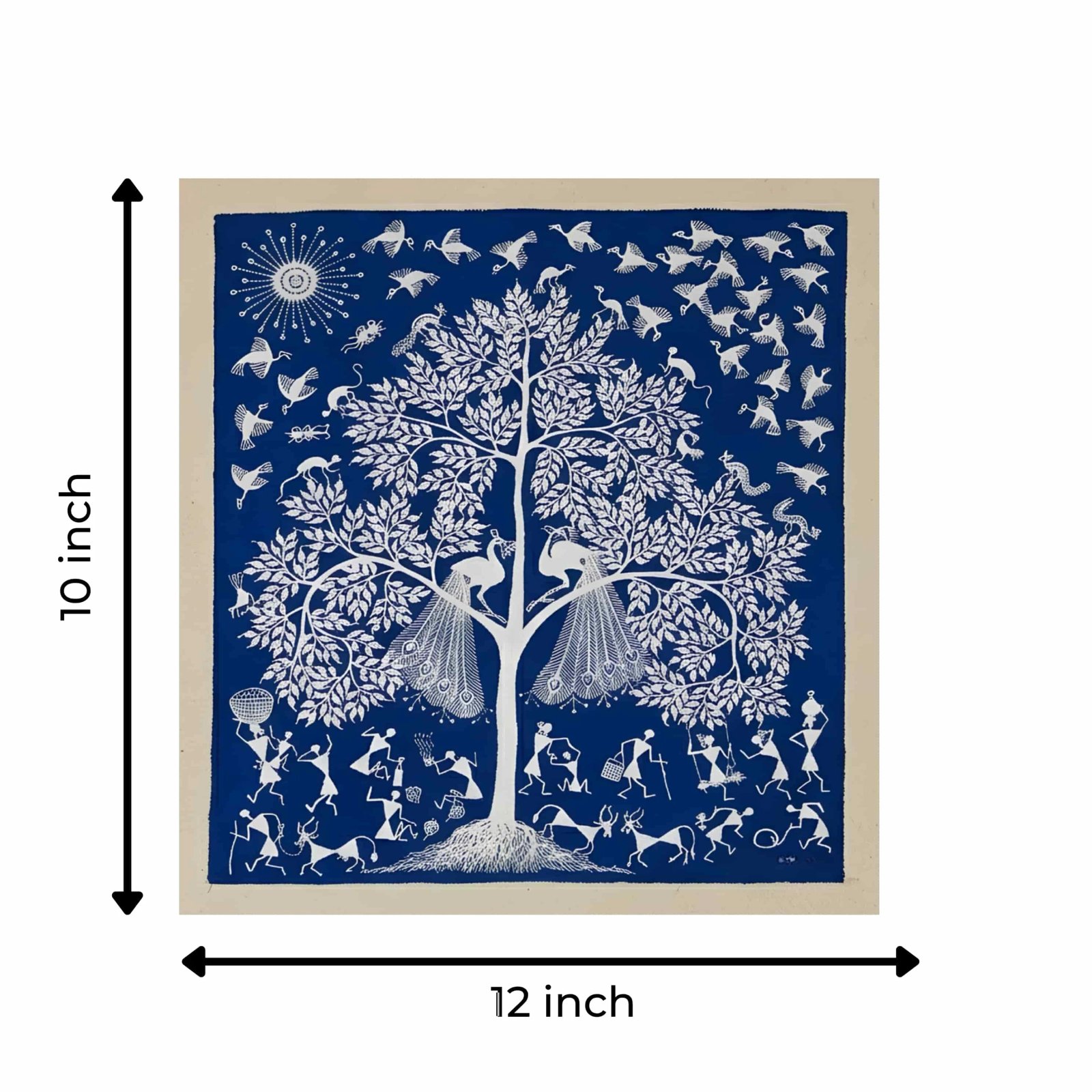 Handcrafted Indigo Blue Warli Painting Thumbnail 3