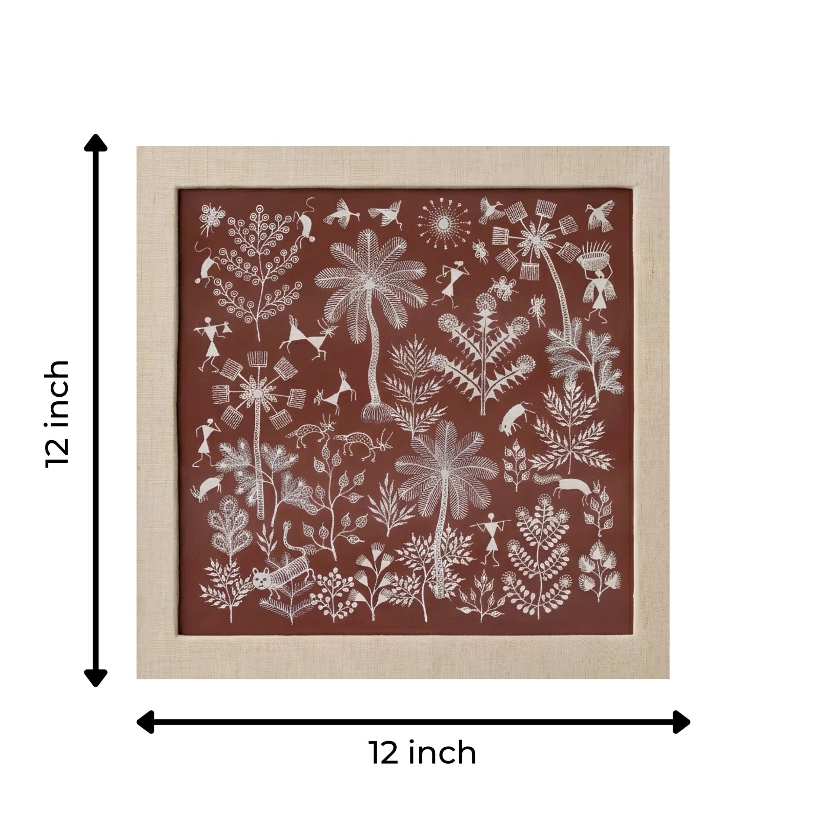 Original Warli Forest and Wildlife Painting Thumbnail 3
