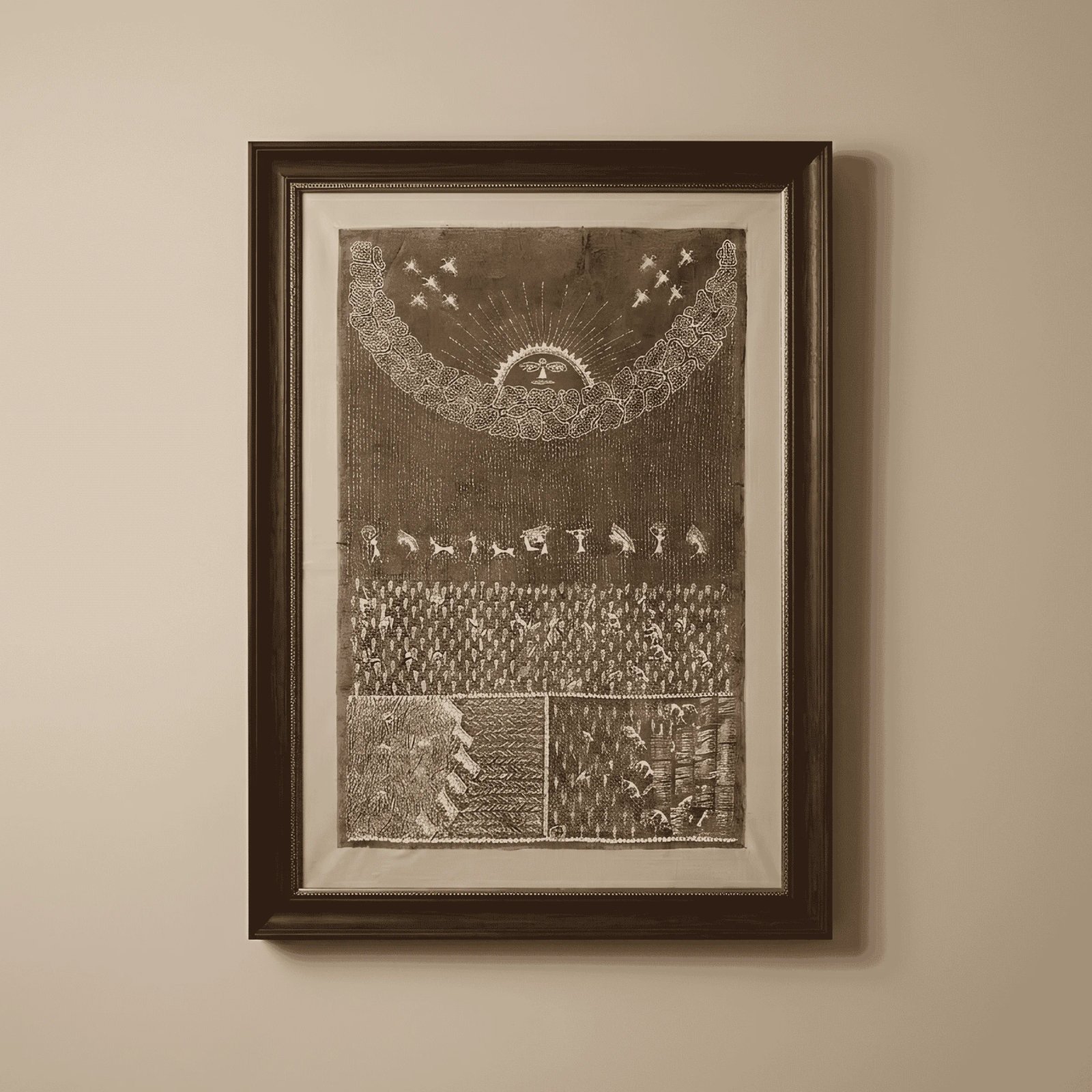 Authentic Warli Monsoon Rains & Sun God Painting Thumbnail 1
