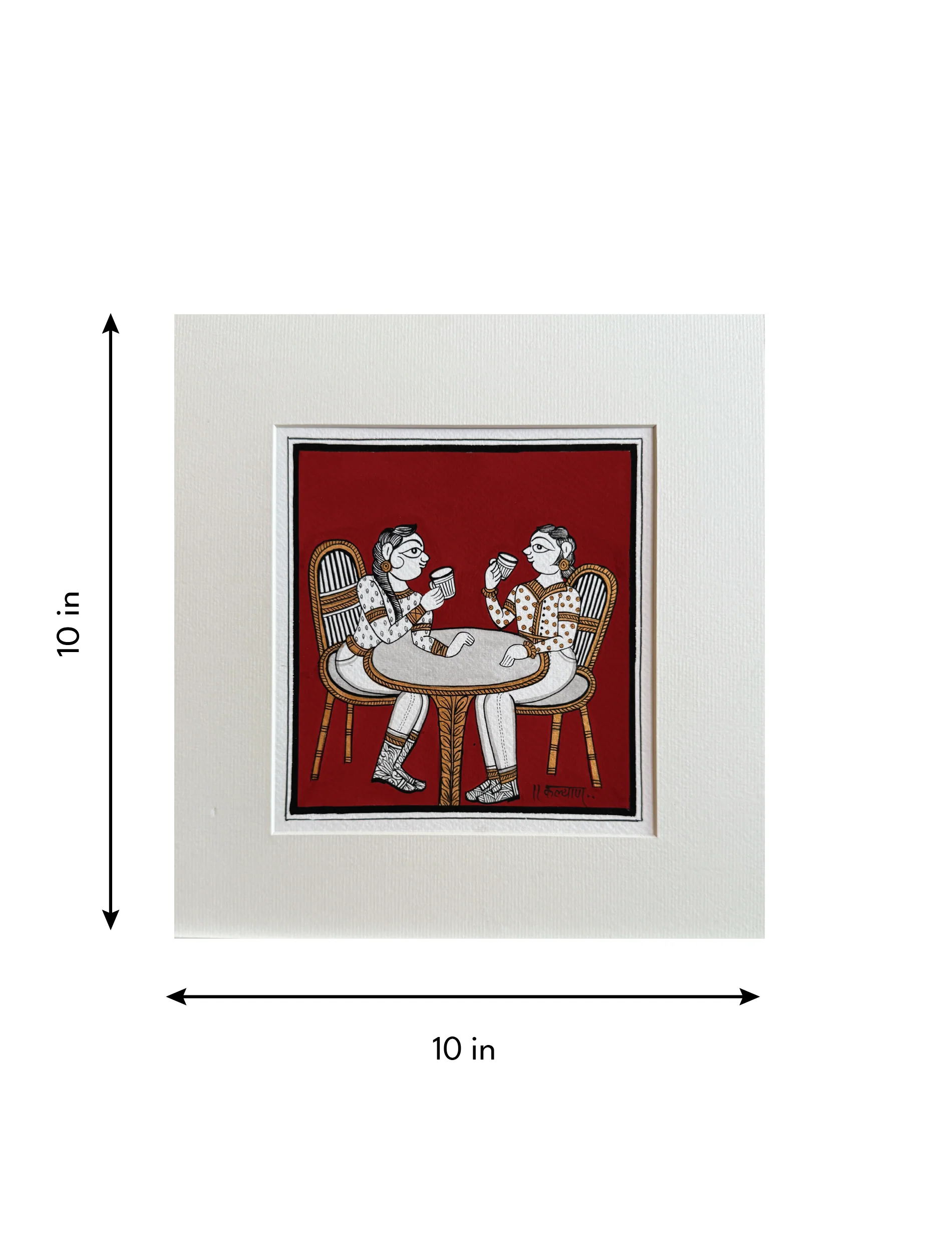 Coffee and Conversation: A Phad Painting thumbnail 4