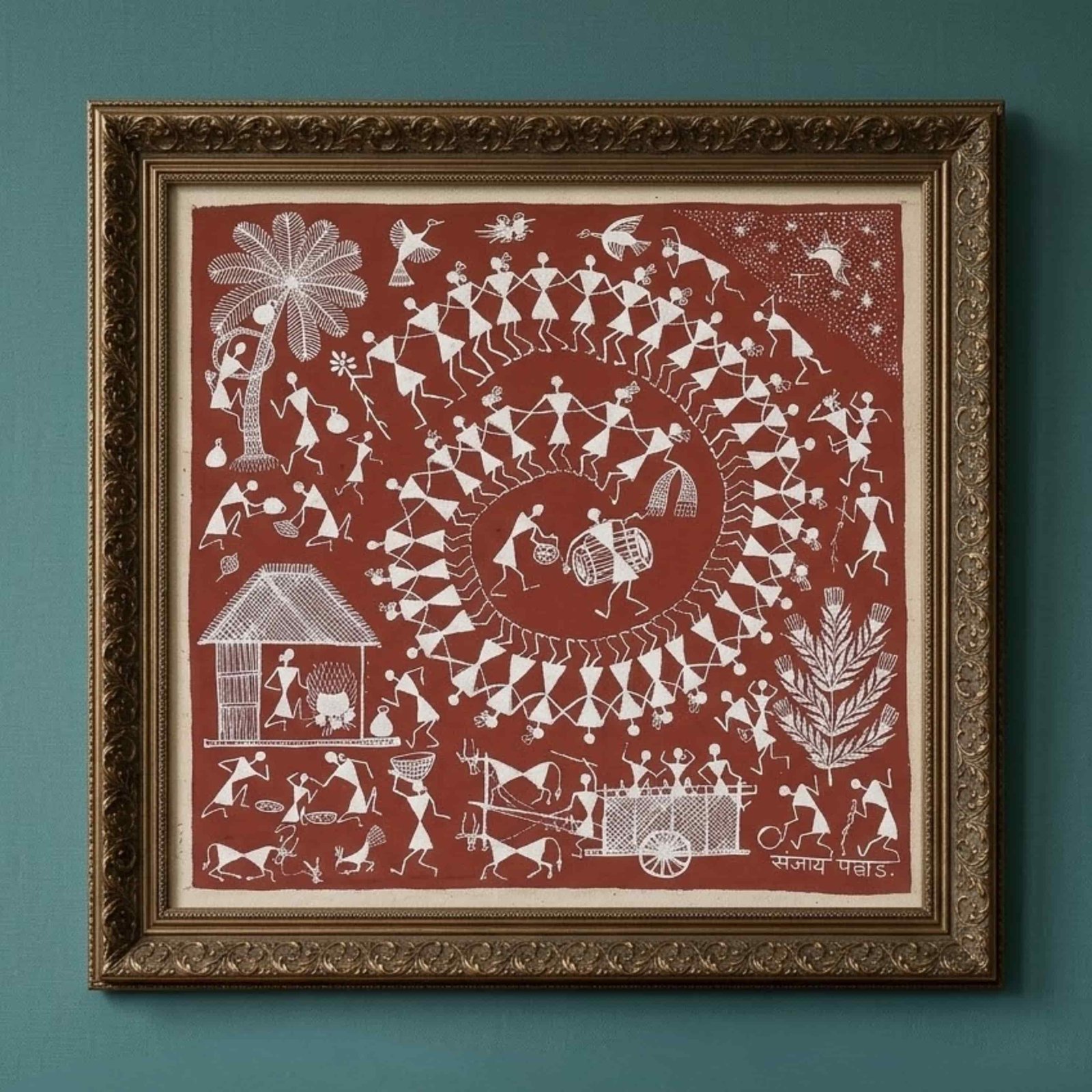 Tribal Celebration – Village Dance Folk Art Painting
