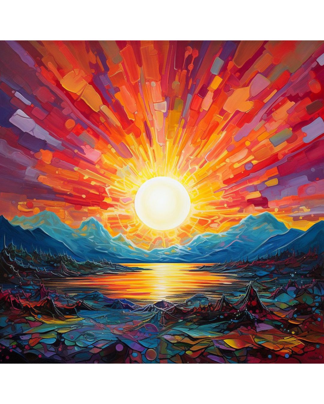 Sunset Landscape Art - Image 2