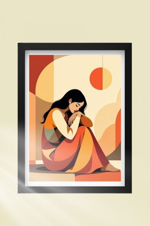 Beautiful Girl Geometric Art
