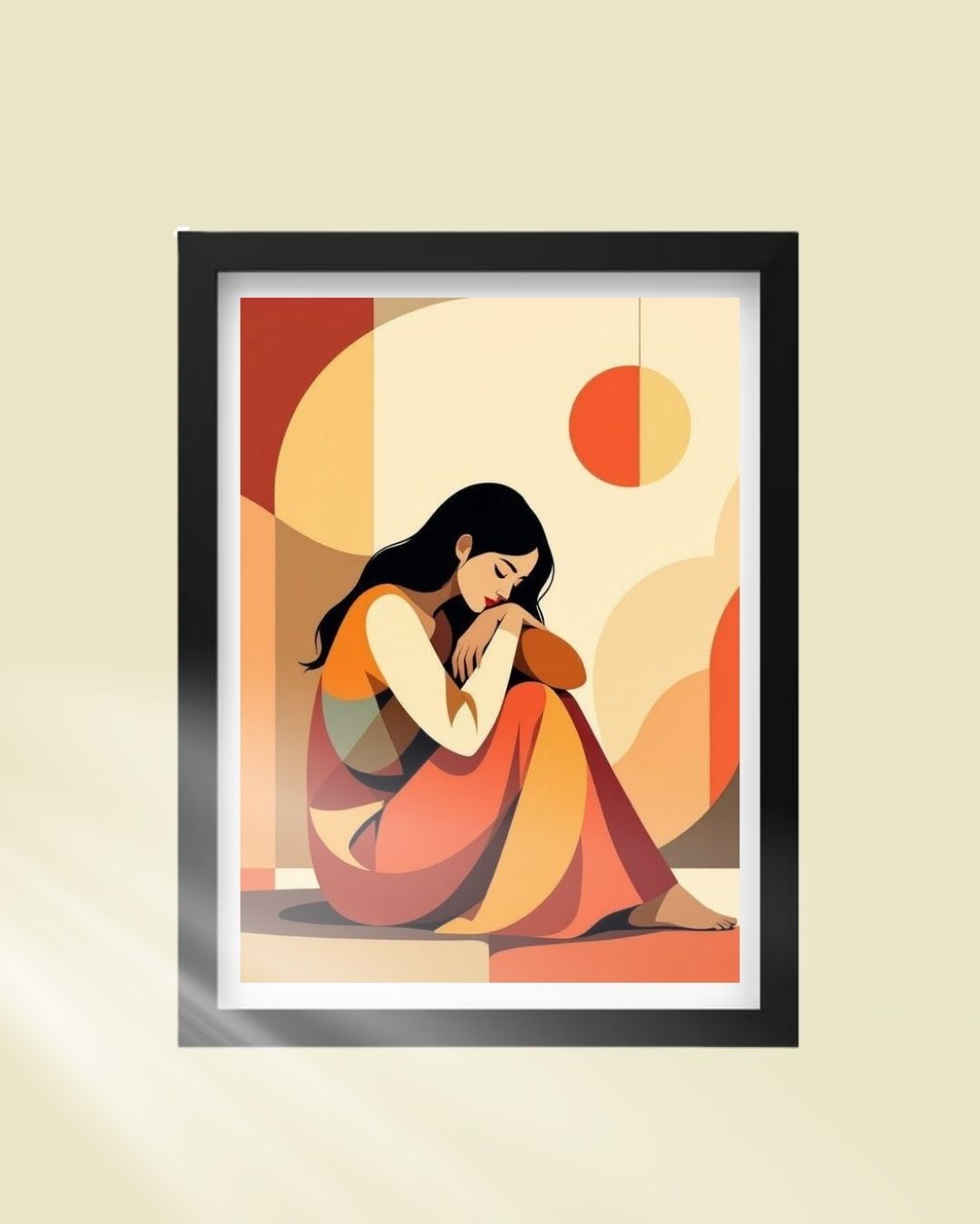 Beautiful Girl Geometric Art